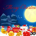 商务.圣诞节动态贺卡圣诞老人送礼物PPT模板