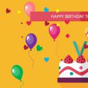 商务.生日祝福生日蛋糕气球背景PPT模板——图文