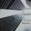 扁平风格仰视高楼大图背景欧美风扁平化商务ppt模板