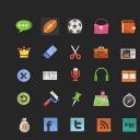 论文答辩.03答辩PPT模板.备用图标.可调整大小修改颜色的商务类矢量卡通ppt图标素材