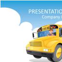 卡通儿童.静态.101.小学安全校车运输主题PPT模板