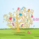 卡通儿童.静态.44.卡通礼物幸运树ppt模板