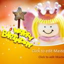 卡通儿童.静态.48.可爱会使魔法的小公主生日蛋糕PPT模板