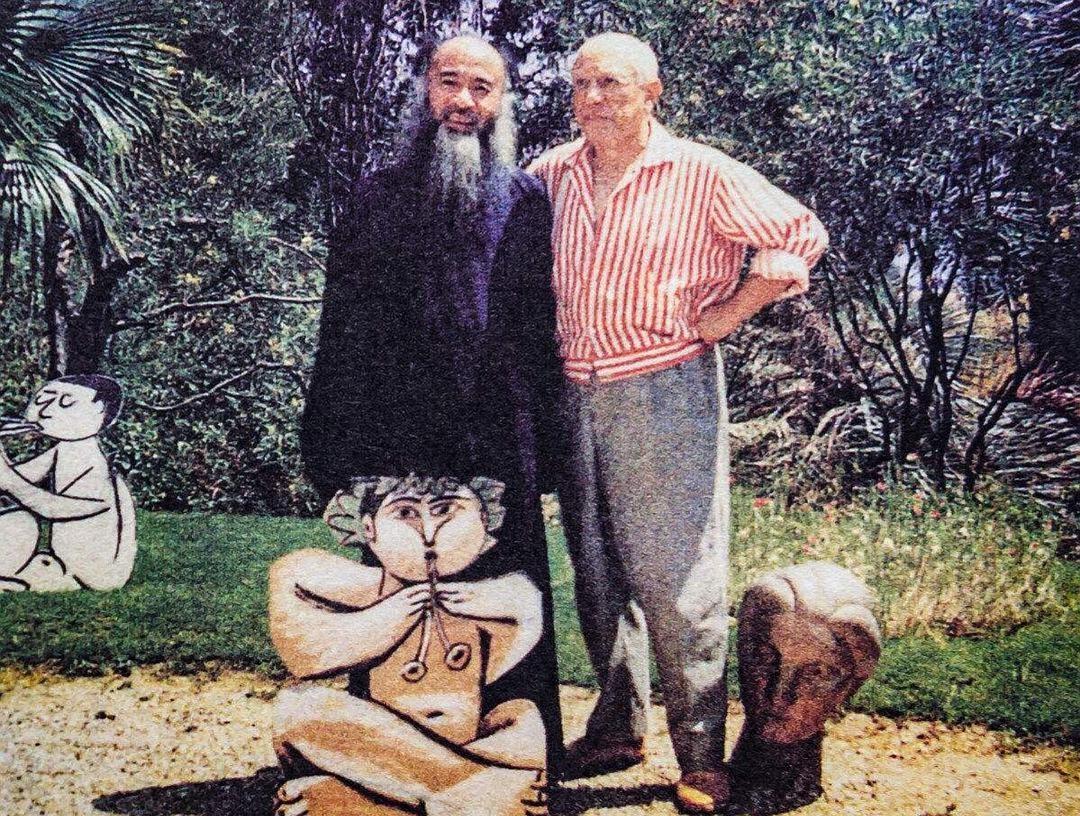 我知道的历史上著名合影的图片-张大千与毕加索