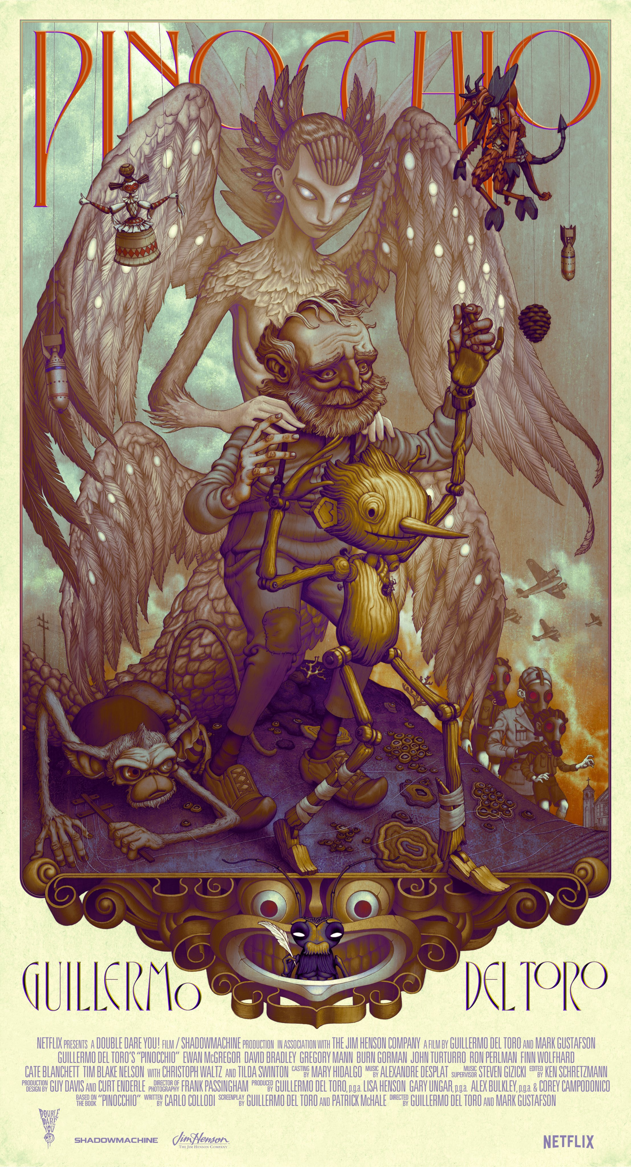 吉尔莫·德尔·托罗的匹诺曹的海报-正式海报 美国
