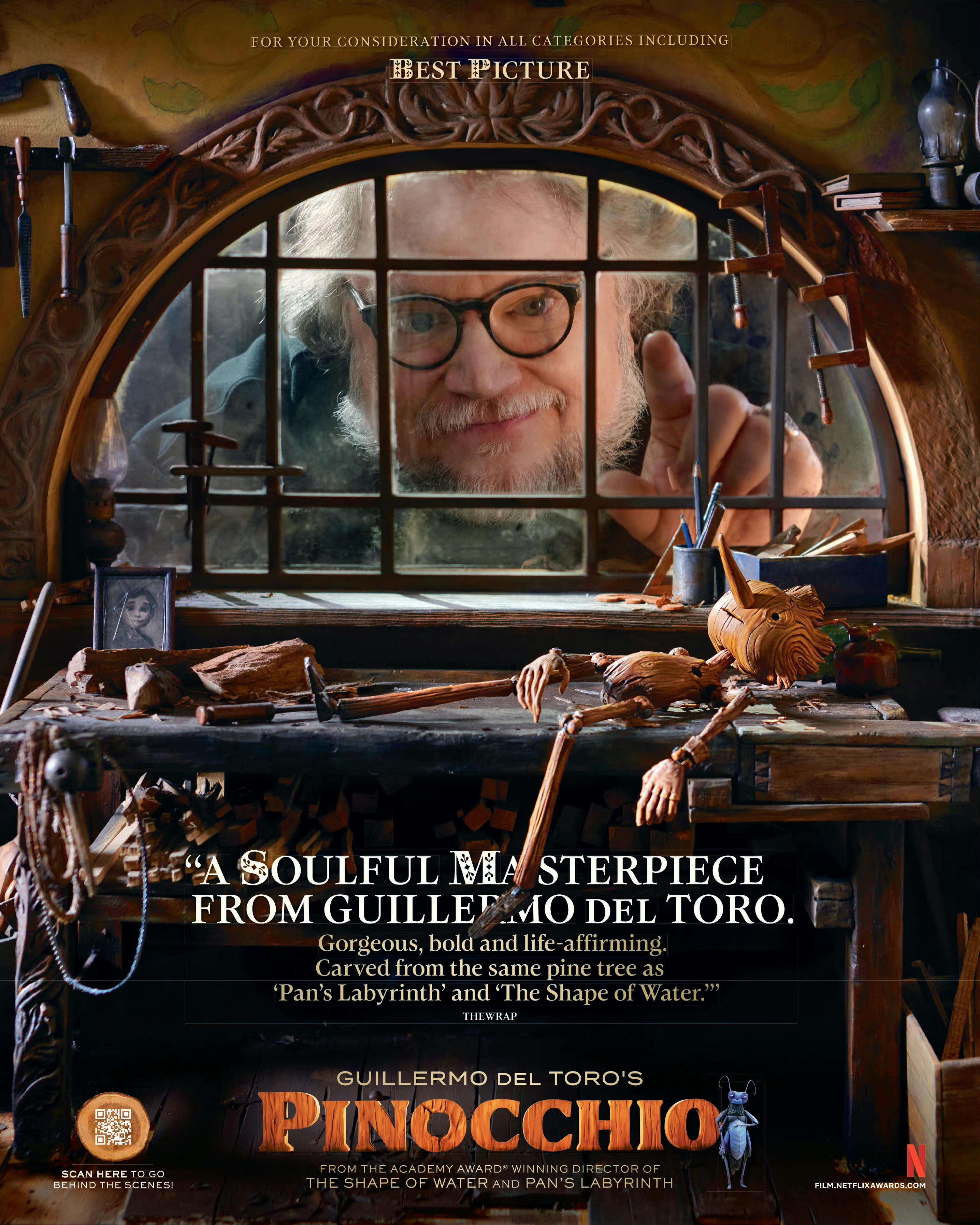 吉尔莫·德尔·托罗的匹诺曹的海报-其他海报