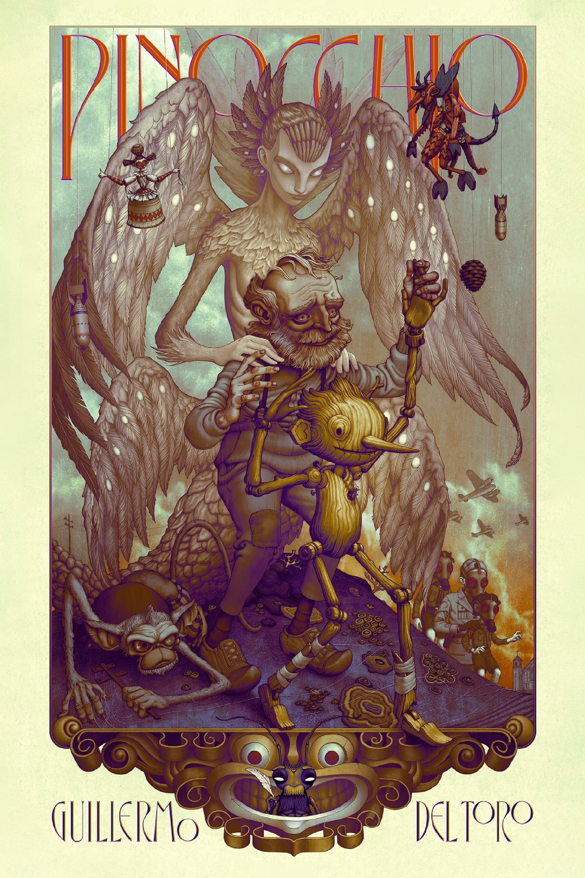 吉尔莫·德尔·托罗的匹诺曹的海报-正式海报 美国